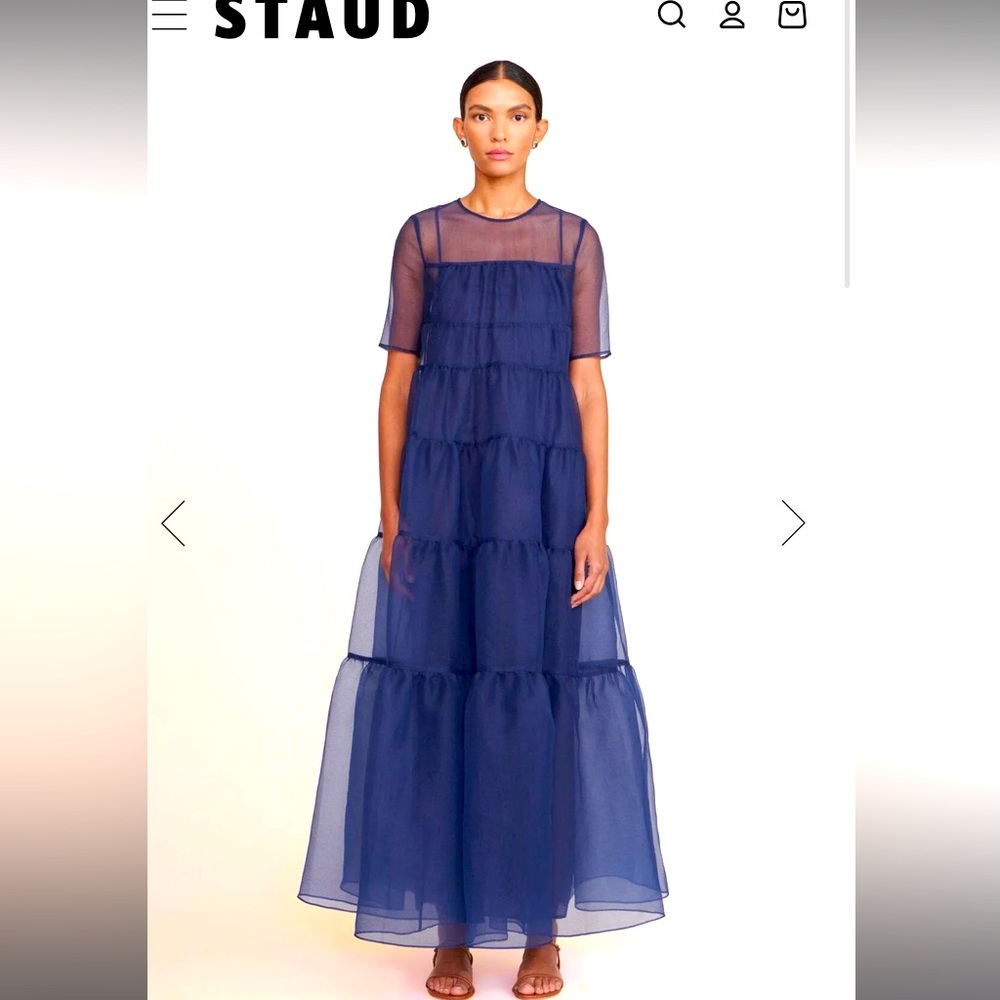 Staud Navy Hyacinth Dress Large